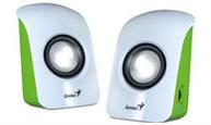 PARLANTES GENIUS SP-U115 WHITE-GREEN USB POWER